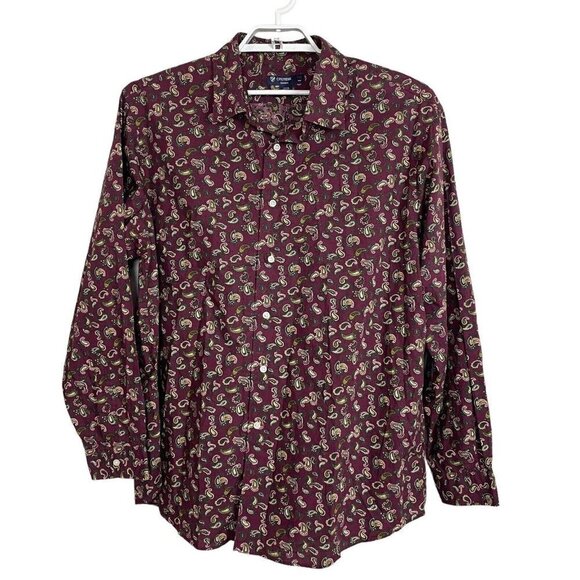 Cremieux Classics Maroon Green Paisley Long Sleeve Button Up Shirt Size XXL - Picture 1 of 6